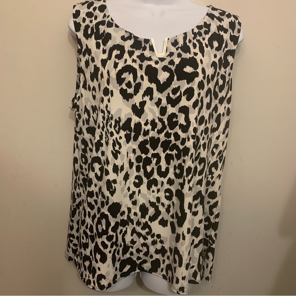 NWOT Calvin Klein Leopard Print Sleeveless Top Sz XL - Picture 2 of 16